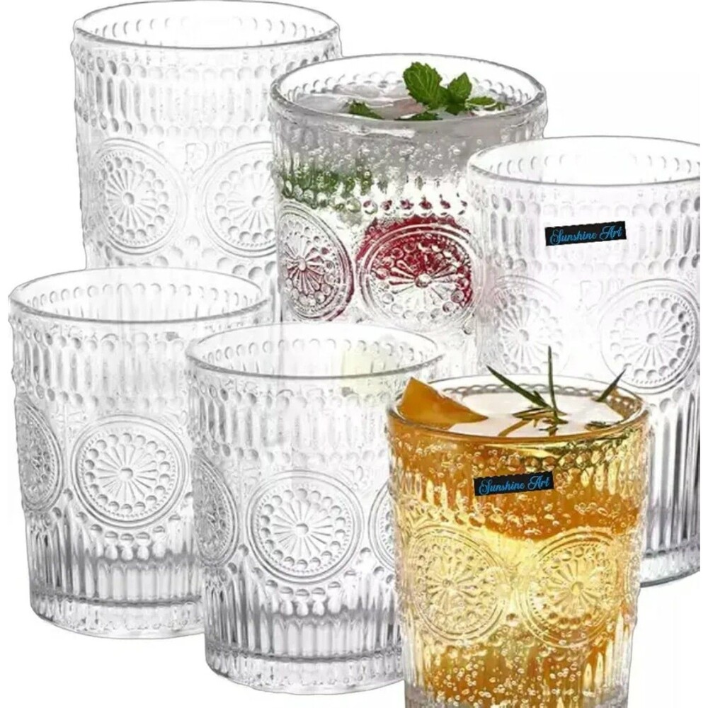 Set of 8 Glass Tumblers 2 Sizes NEW